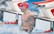 <p>Adam Peaty of Team Great Britain makes waves to celebrate his Men's 100m Breaststroke Final win at Tokyo Aquatics Centre on July 26.</p>