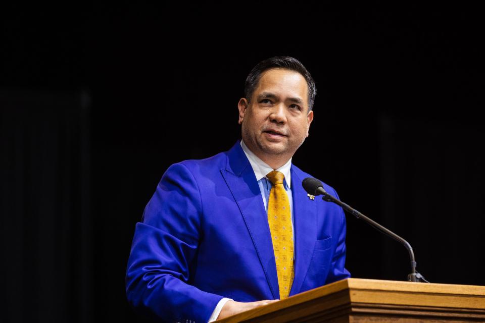 Utah Attorney General Sean Reyes speaks during the Utah Republican Party Organizing Convention at Utah Valley University in Orem on April 22, 2023. | Ryan Sun, Deseret News