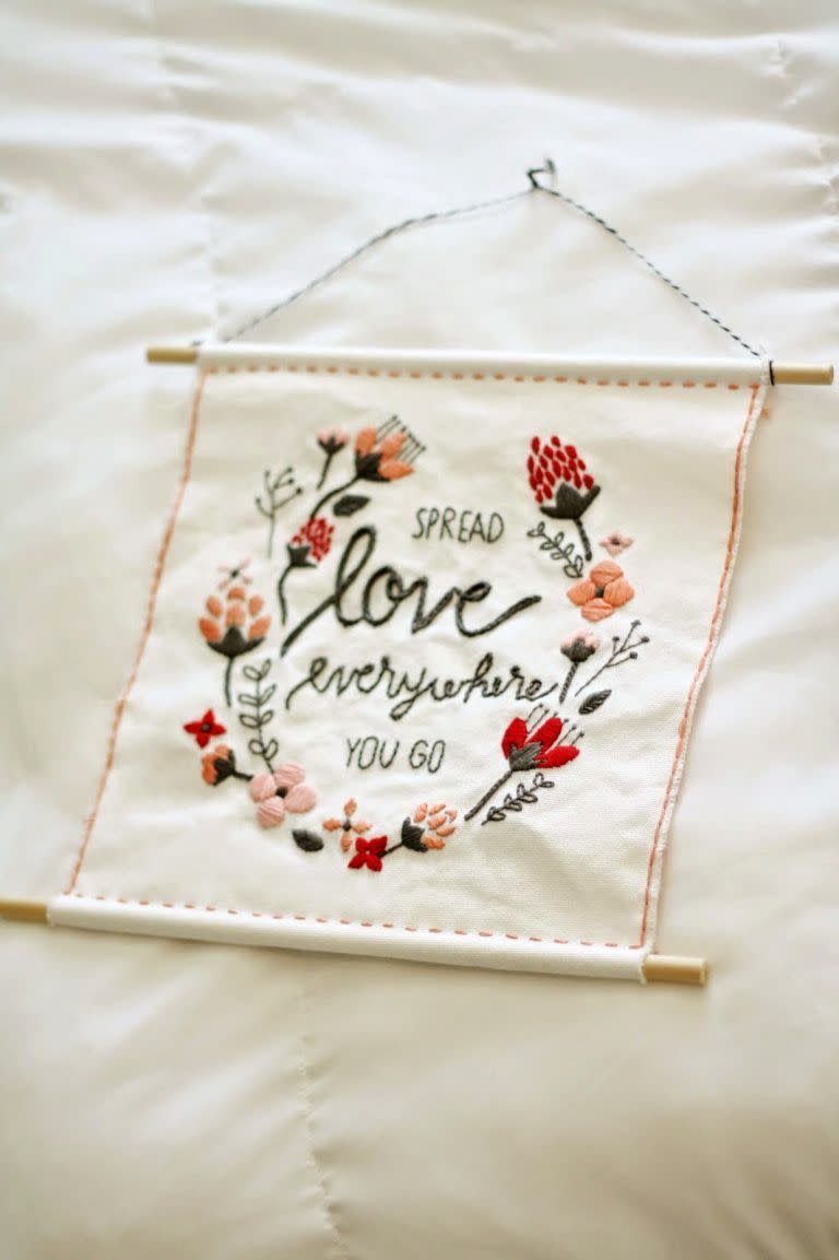 embroidered banner valentines day decor