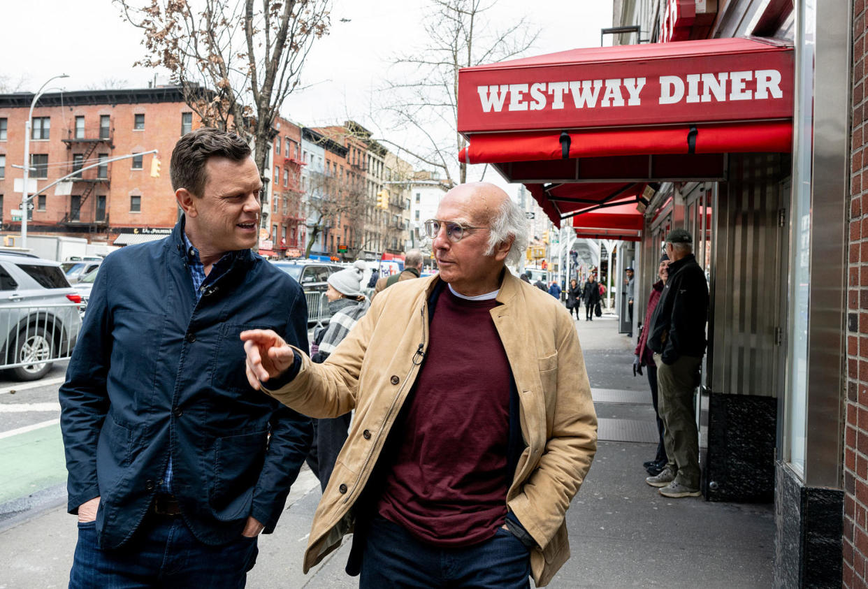 Willie Geist and Larry David (Nathan Congleton / TODAY)