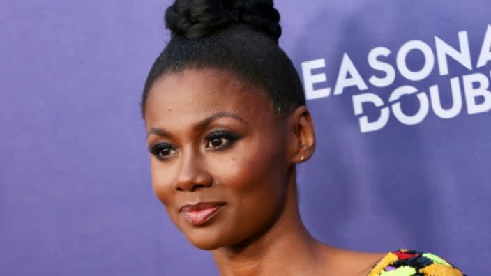 Emayatzy Corinealdi attends the premiere of Hulu’s “Reasonable Doubt,” the new Hulu legal drama in which she stars, at NeueHouse Hollywood on Sept. 22, 2022, in Hollywood, California. (Photo: Robin L. Marshall/Getty Images)