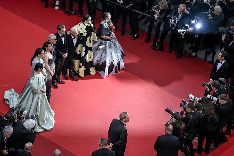 Jillian Dion, Janae Collins, Cara Jade Myers, Robert De Niro,  Leonardo Dicaprio, Martin Scorsese, Lily Gladstone y Tantoo Cardinal listos para presentar Killers of the Flower Moon en la 76a. edición del Festival de Cannes.