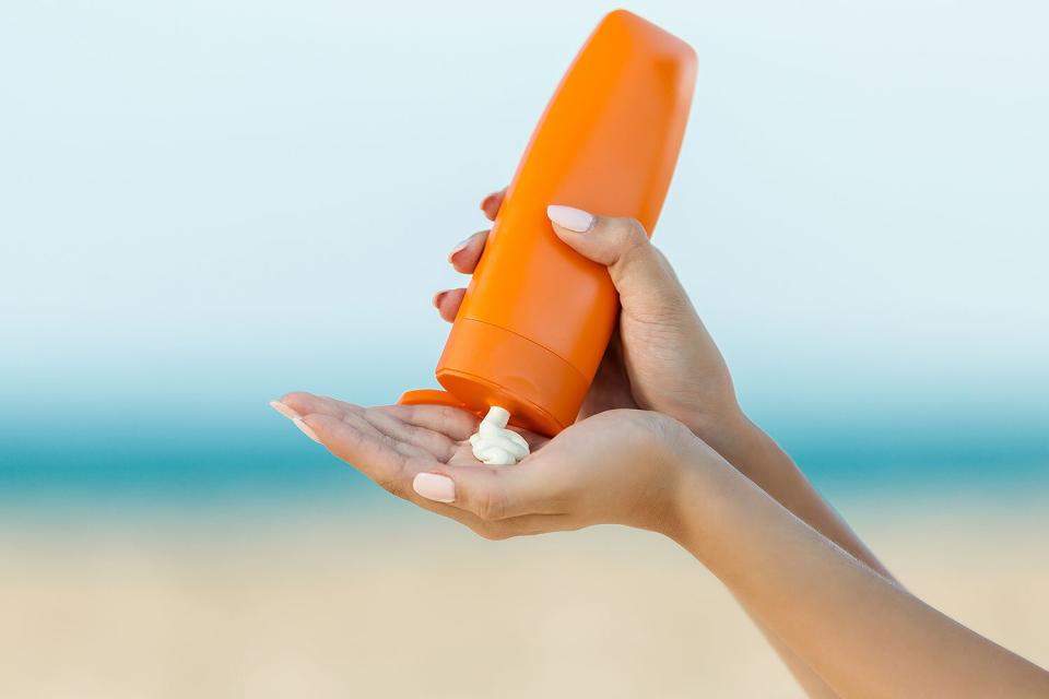 sunscreen on the beach