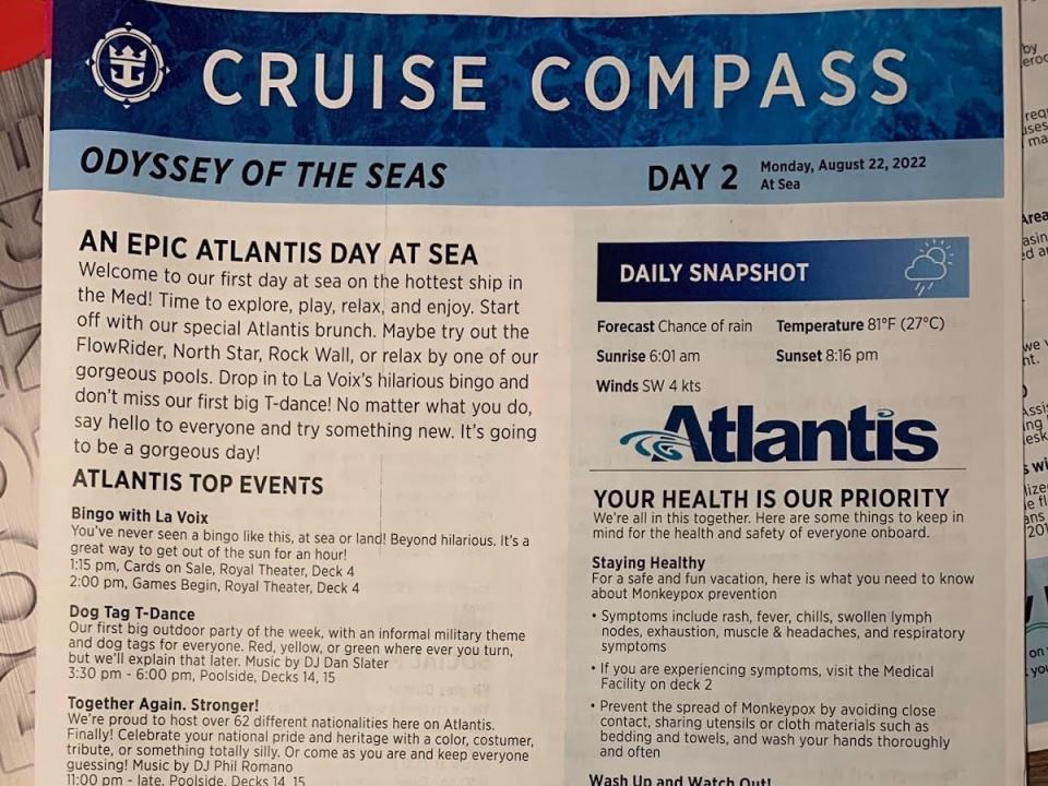 cruise compass newsletter paper