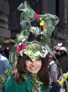 Melody Cooper poses for a portrait as she takes part in the annual Easter Bonnet Parade in New York April 20, 2014. REUTERS/Carlo Allegri (UNITED STATES - Tags: SOCIETY RELIGION)