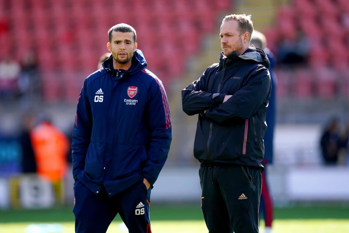 Jonas Eidevall, right, watched Arsenal earn an emphatic 5-1 win over Tottenham (John Walton/PA) (PA Wire)