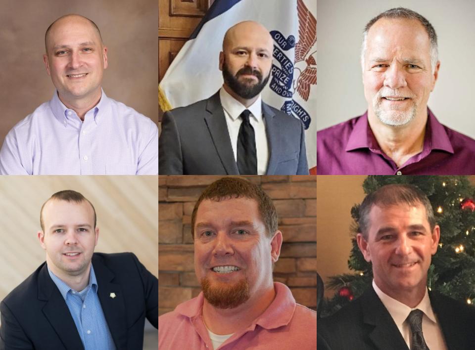 Six Republicans filed to run for their party's nomination in Iowa House District 92 which covers Iowa County and parts of Johnson County. Top row from left to right is Adam Grier, Devon Hodgeman, Brad Sherman. Bottom row from left to right is Skylar Limkemann, John George and Matt McAreavy