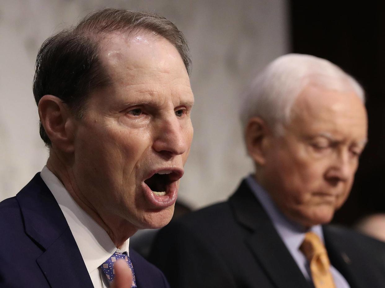 Sen. Ron Wyden, ranking member of the Senate Finance Committee speaks during a markup of the Republican tax reform proposal (Photo by Win McNamee/Getty Images): Getty Images