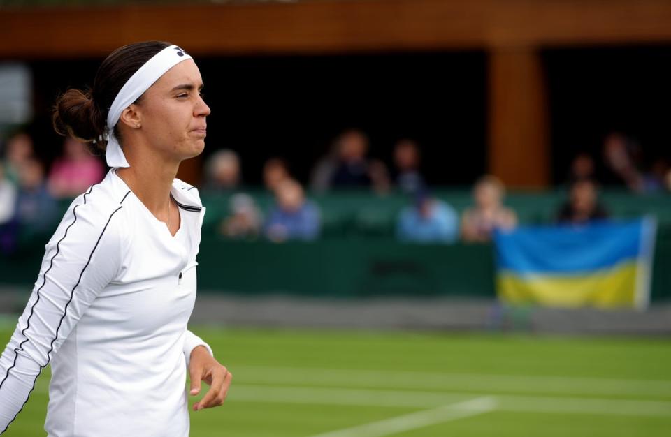 Anhelina Kalinina got support during her win over Anna Bondar (John Walton/PA) (PA Wire)