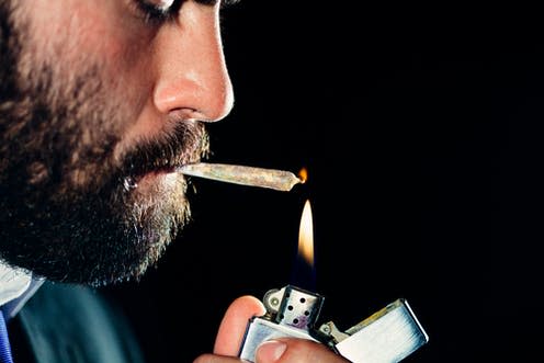 <span class="caption">Cannabis use is increasingly mainstream.</span> <span class="attribution"><a class="link " href="https://www.shutterstock.com/image-photo/man-lighting-smoking-joint-351527240" rel="nofollow noopener" target="_blank" data-ylk="slk:Shutterstock.com;elm:context_link;itc:0;sec:content-canvas">Shutterstock.com</a></span>