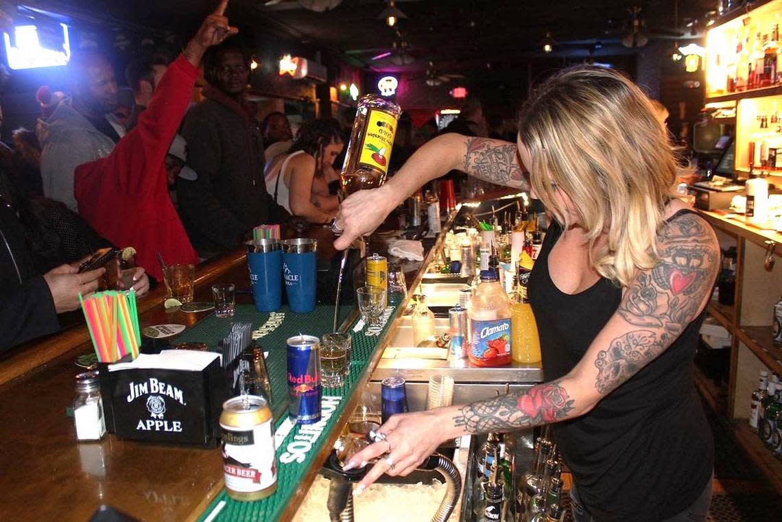 Liquor sales at the Frontier Club in Meridian have grown significantly in the past year.