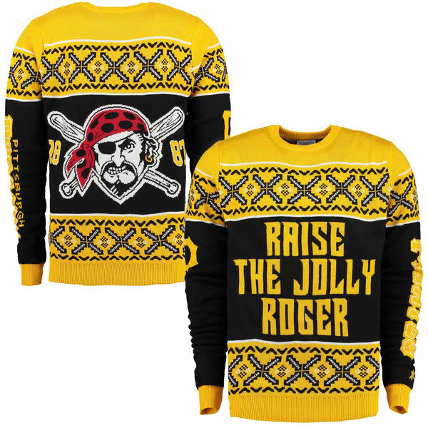 The Pirates ugly sweater, complete with their team motto, is both ugly and awesome. (shop.mlb.com)