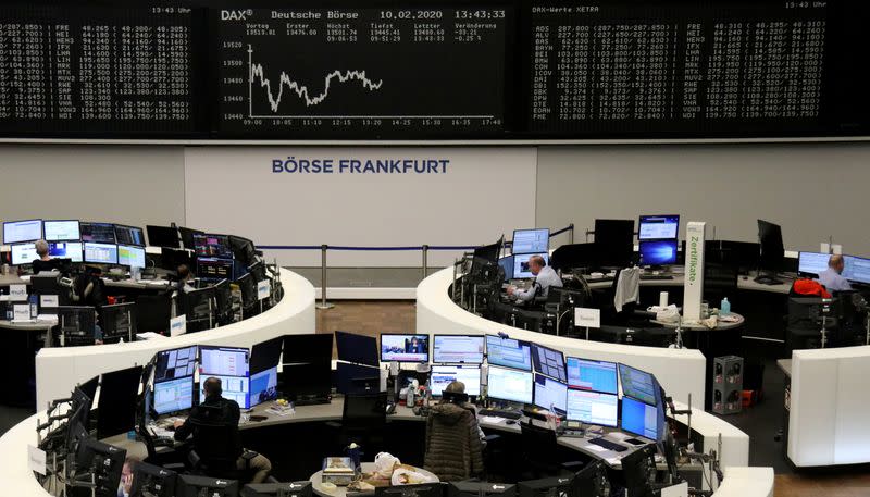 The German share price index DAX graph is pictured at the stock exchange in Frankfurt