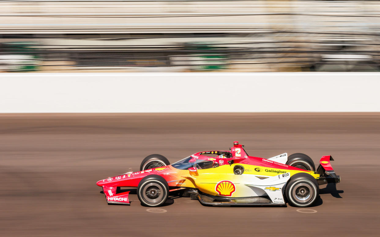 INDIANAPOLIS, INDIANA, UNITED STATES - 2024/05/16: Team Penske driver Josef Newgarden (2) practices for the 2024 Indy 500 at Indianapolis Motor Speedway. (Photo by Jeremy Hogan/SOPA Images/LightRocket via Getty Images)