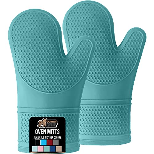 1) Gorilla Grip Heat Resistant Silicone Oven Mitts Set