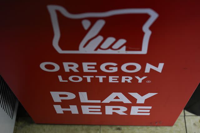 <p>AP Photo/Jenny Kane</p> A stock photo of an Oregon Lottery sign.