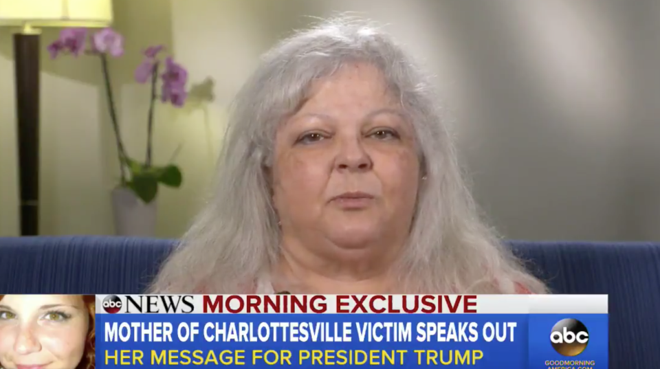 Heather Heyer: Charlottesville victim's mother says 'I will not talk to Trump'