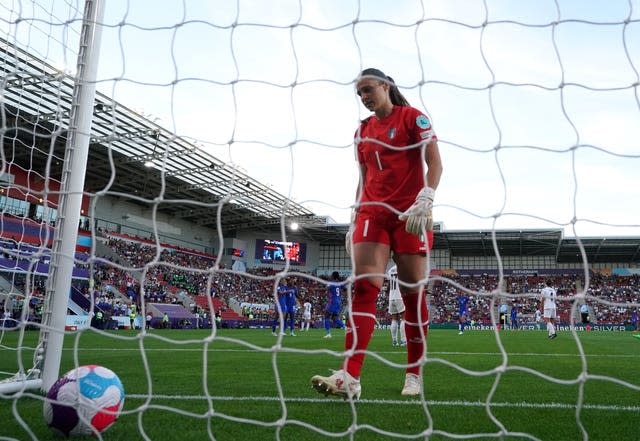 Italy goalkeeper Laura Giuliani had a night to forget as France ran out 5-1 winners in their Euro 2022 clash, with Grace Geyoro scoring a first-half hat-trick