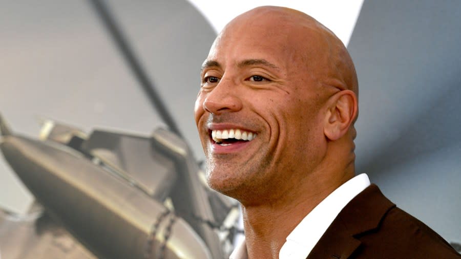 FILE: Dwayne Johnson arrives at the premiere of Universal Pictures’ “Fast & furious Presents: Hobbs & Shaw” at Dolby Theatre on July 13, 2019 in Hollywood, California. (Photo by Kevin Winter/Getty Images)