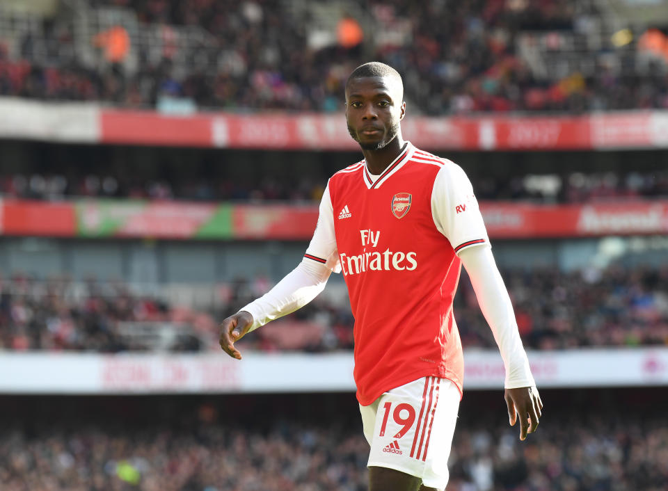 Nicolas Pepe hasn't had the smoothest of starts to life in north London. (Photo by David Price/Arsenal FC via Getty Images)