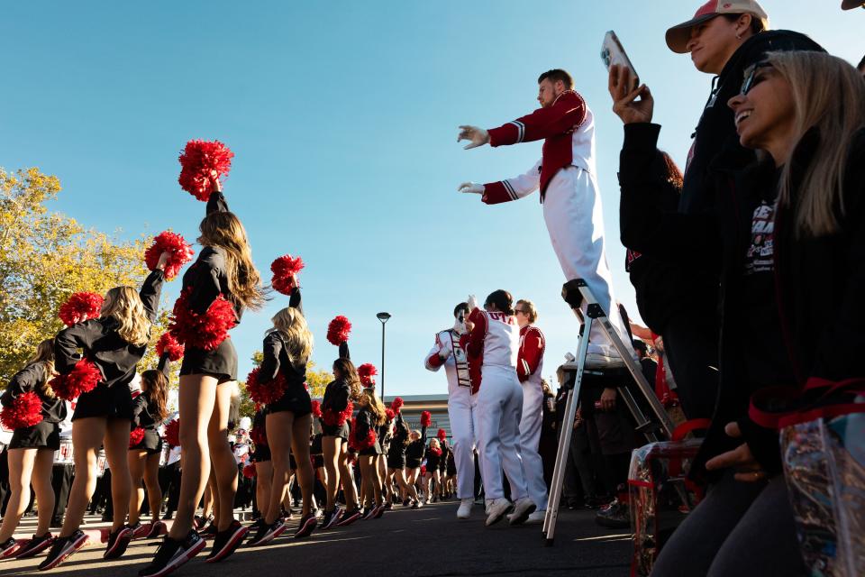 Utah Utes marching band plays before the game against the Arizona State Sun Devils in the tailgate area outside Rice-Eccles Stadium in Salt Lake City on Saturday, Nov. 4, 2023. | Megan Nielsen, Deseret News
