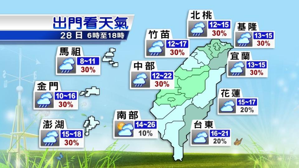 各地天氣預報。（圖／TVBS）