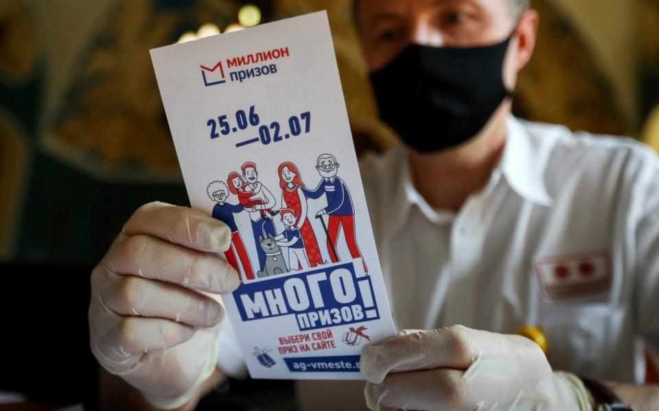 Voters in Moscow were entered a raffle for "Million of Prizes" - Stanislav Krasilnikov/Tass via Getty Images