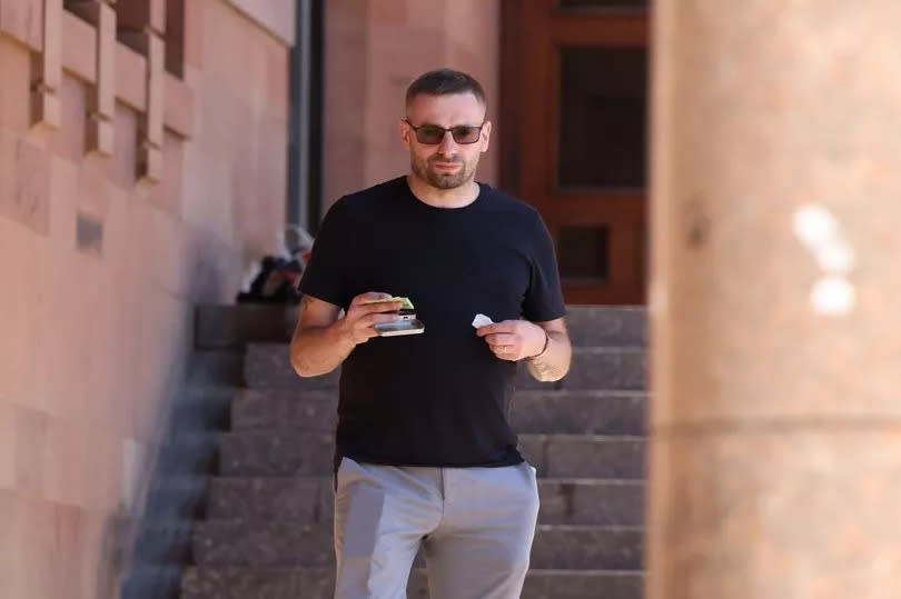 Ashley Hill outside Newcastle Magistrates' Court