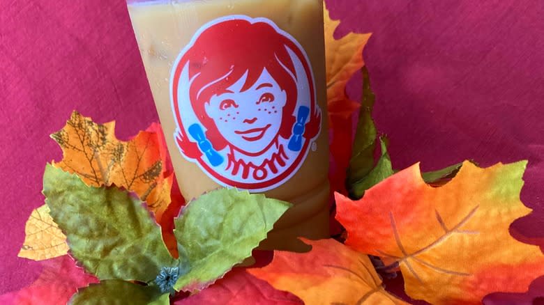 autumn leaves with coffee cup