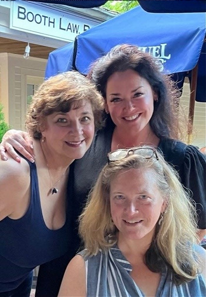 The cast of "Silver Threads," playing as a fundraiser for Barnstable Comedy Club, is, from left, Sonia Schonning, Sara Bleything and Marcia Wytrwal.