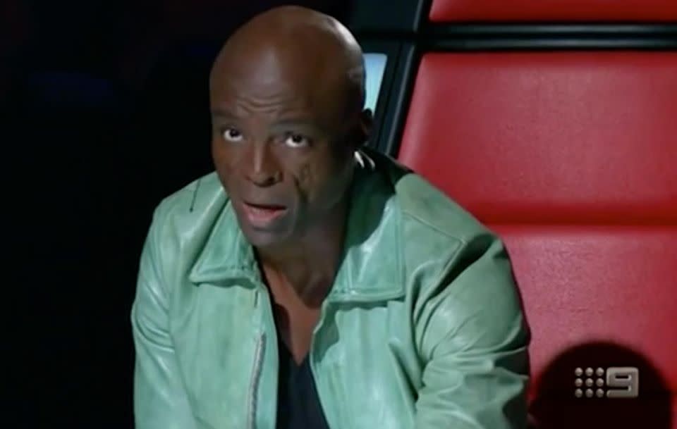 Seal's attitude hasn't been popular on the set of The Voice. Source: Channel 9 / The Voice AU