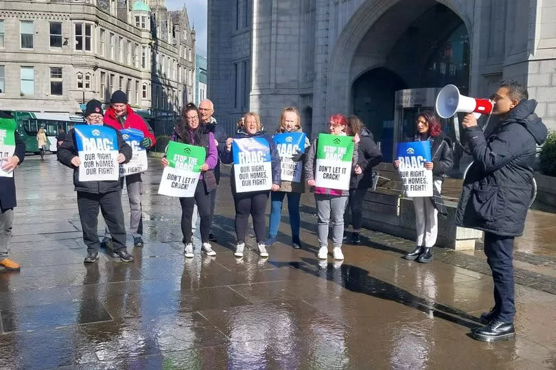 Torry residents took their Raac protest to Marischal College