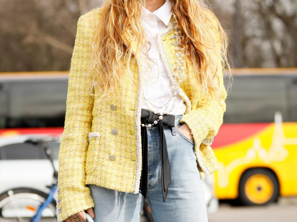 yellow chanel jacket style