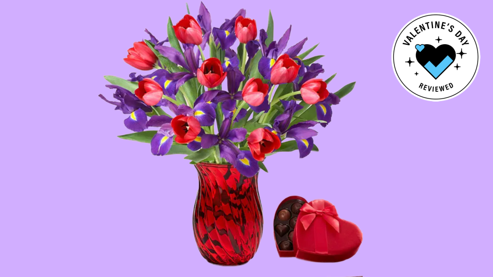 If you want a bouquet that offers a more full and plentiful look, opt for an iris and tulip combination.