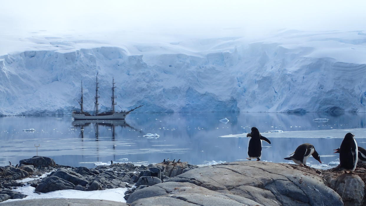 Candidates will have to live on the barren Goudier Island, Antarctica (UKAHT/PA)