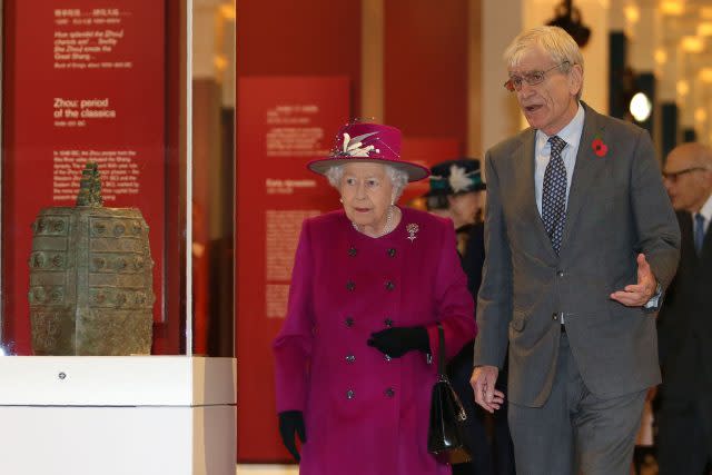 The Queen with Sir Richard Lambert, chairman of the trustees of the British Museum 