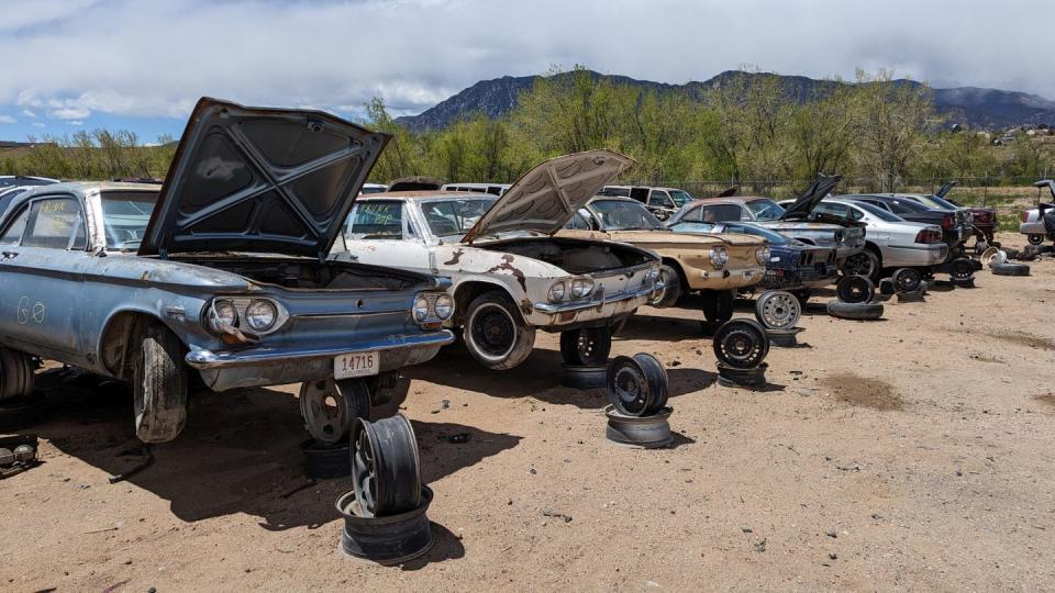 1968 chevrolet corvair in colorado wrecking yard