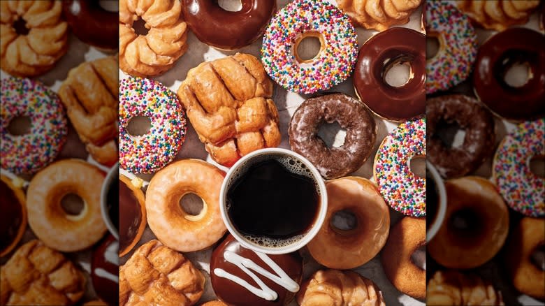 Tim Hortons' coffee and doughnuts