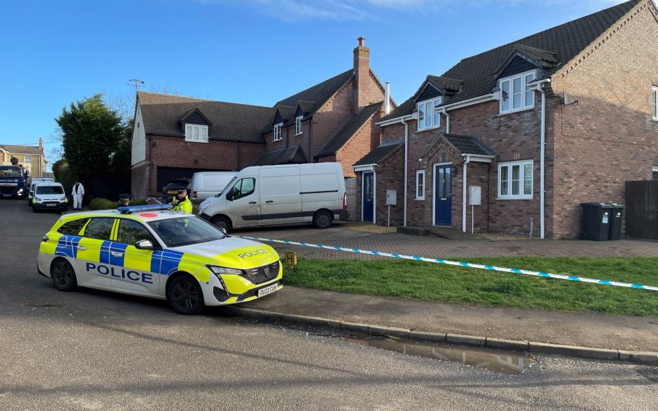 Emergency services at the scene in The Row in Sutton - Sam Russell/PA