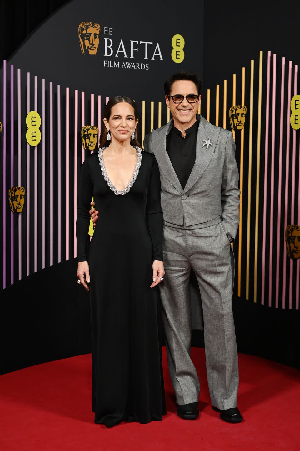 london, england february 18 susan downey and robert downey jr attend the ee bafta film awards 2024 at the royal festival hall on february 18, 2024 in london, england photo by kate greenbaftagetty images for bafta