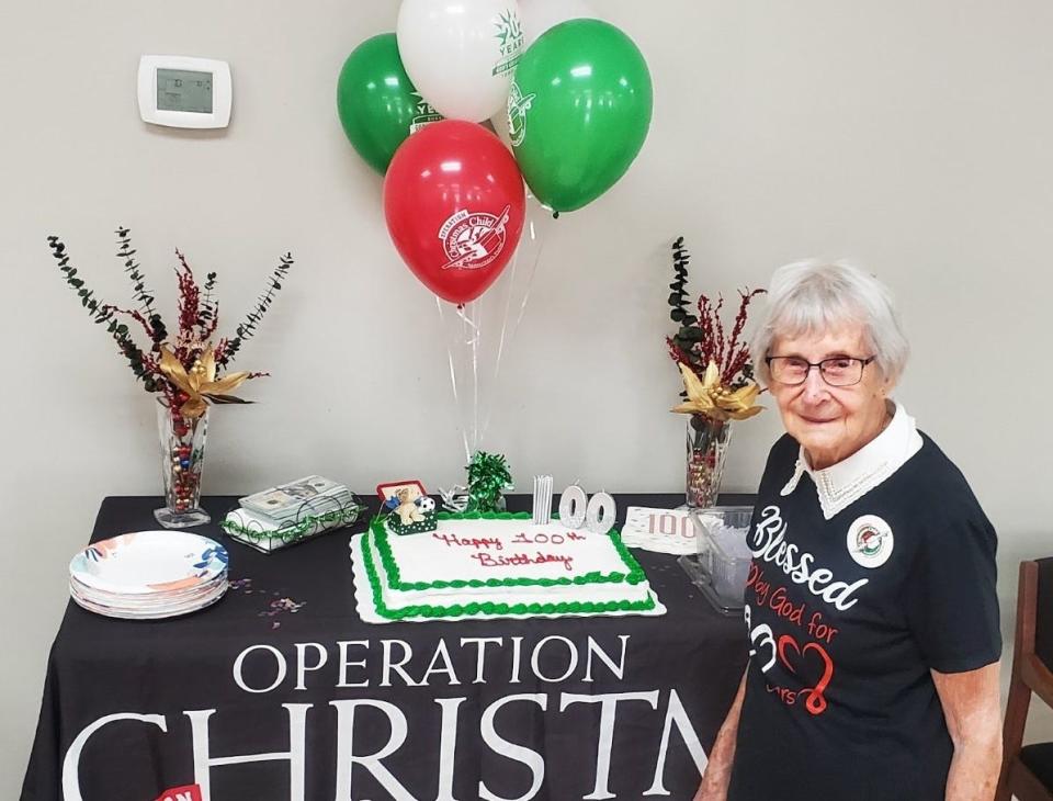 Samaritan's Purse volunteer Eva Daywalt Mowen celebrates her 100th birthday.