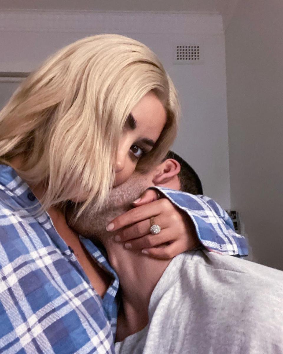 MAFS lovebirds Martha Kalifatidis and Michael Brunelli sparked engagement buzz with this snap. Photo: Instagram/marthaa__k.