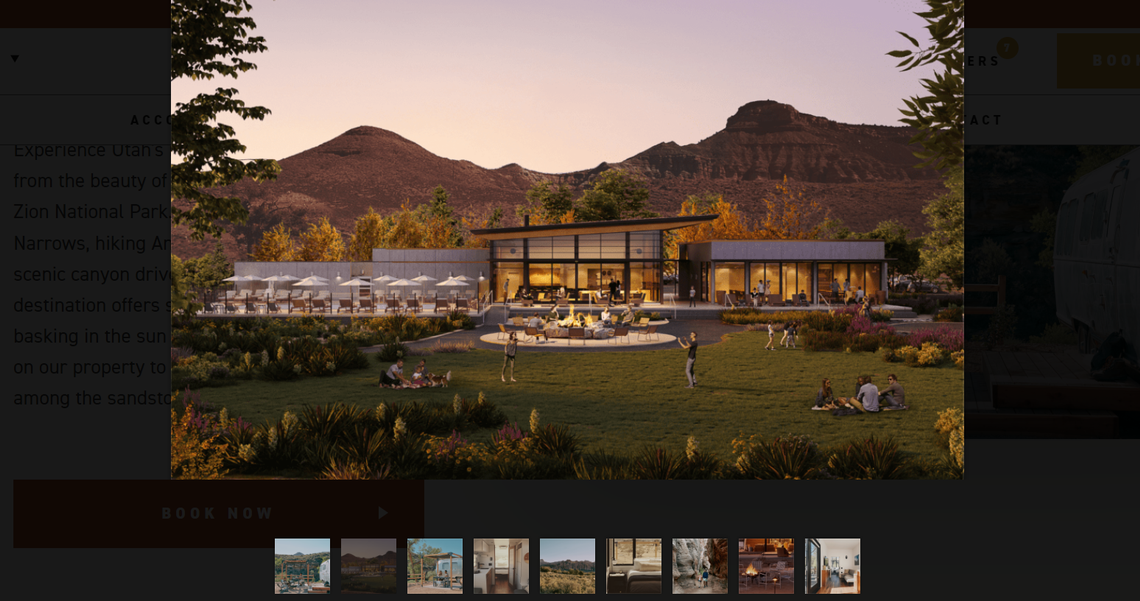 One of the amenities at AutoCamp Zion is a midcentury modern meeting and event space called the Clubhouse.