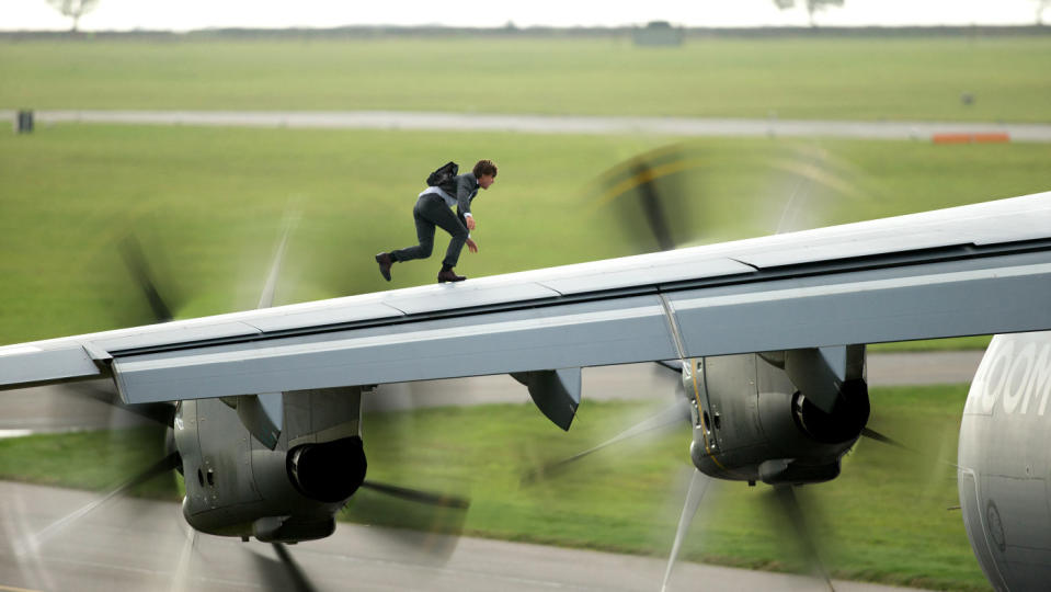 Tom Cruise attempts another daredevil stunt in 2015's Mission: Impossible - Rogue Nation (Paramount)