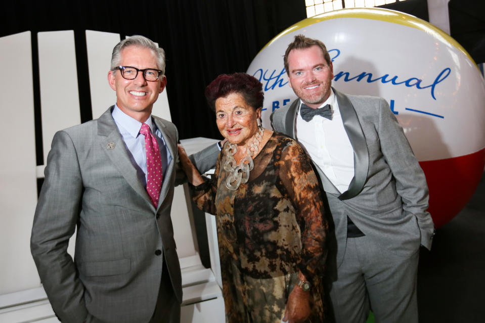 (Boston, MA 06/11/16) Bryan Rafanelli, left, Doris Yaffe, and Jack Yeaton attend the Camp Harbor View Gala in Boston on Saturday, June 11, 2016. Staff photo by Nicolaus Czarnecki (Photo by NICOLAUS CZARNECKI/MediaNews Group/Boston Herald via Getty Images)