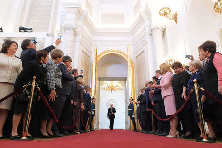 Guests attend a ceremony inaugurating Vladimir Putin as President of Russia at the Kremlin in Moscow, Russia May 7, 2018. Sputnik/Evgeny Biyatov/Pool via REUTERS