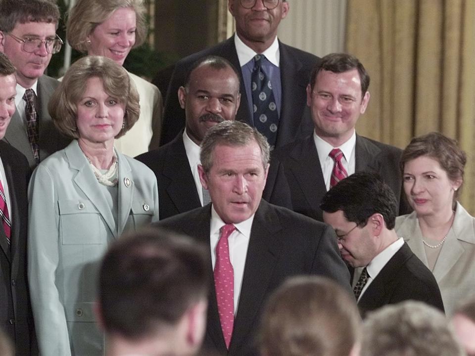 President Bush introduces his federal judicial appointments Wednesday, May 9, 2001, in the East Room of the White House