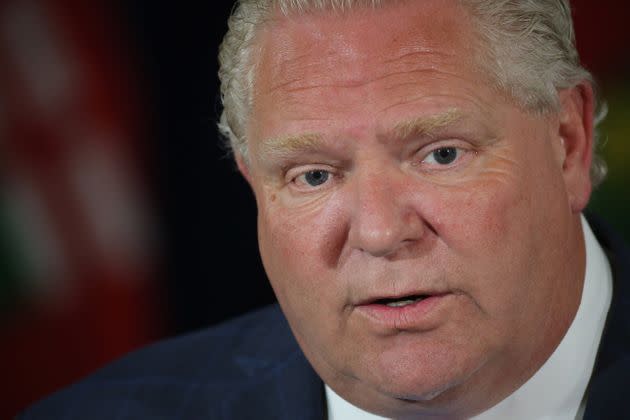 Premier Doug Ford holds his daily press briefing in Toronto on June 25, 2020. 