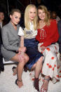 <p>Three certainly was not a crowd for these award-winning actresses. The trio snuggled up close as they were snapped in the front row of the Calvin Klein Collection show during New York Fashion Week on Tuesday. (Photo: Dimitrios Kambouris/Getty Images) </p>