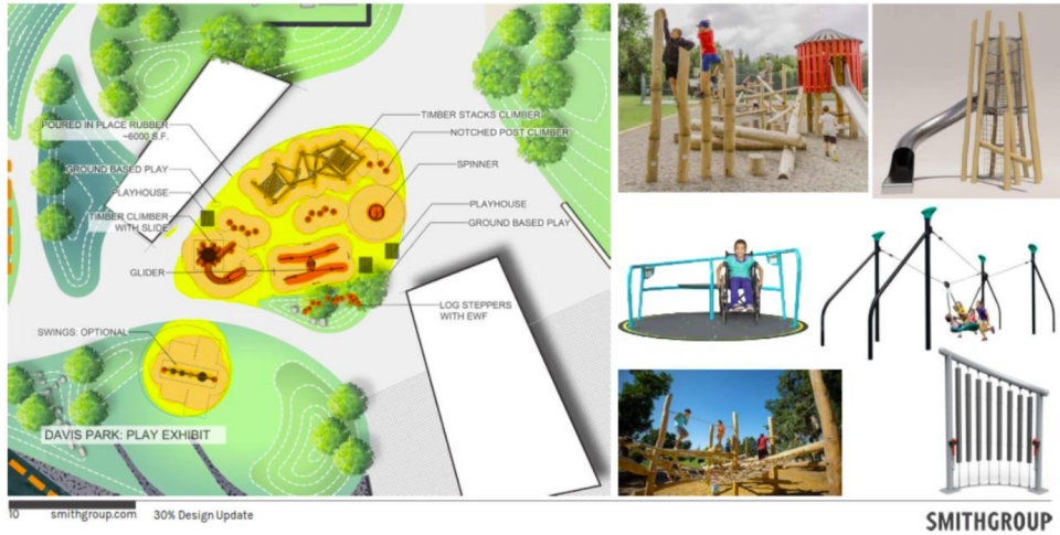 Rockford is planning a universally accessible playground at Davis Park. This is an artist's rendering that includes concepts of what equipment in the playground could resemble.